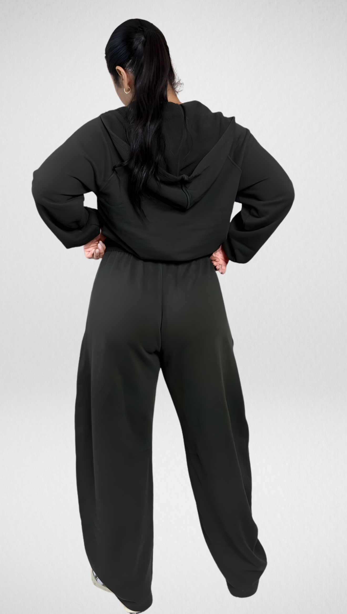 The Everyday Barrel Leg Hoodie Set by Hashttag (Hunter Green)