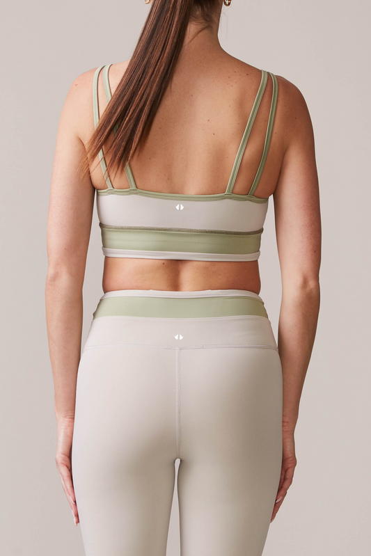Thrive Societe - Banded Sports Bra - Ash/Faded Moss
