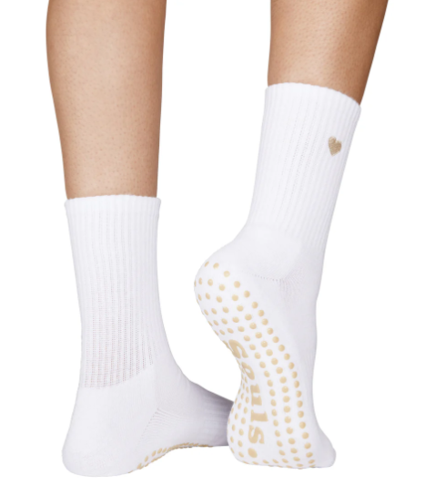 Souls - Beige Heart Grip Socks