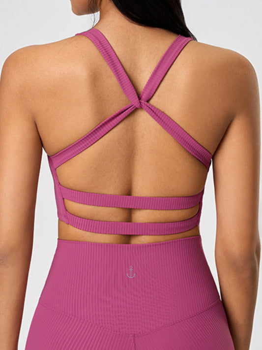 Navalora - Gianna Ribbed High Rise Shorts (Plum Pink)