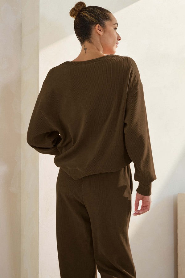 Yelete - Corduroy Lounge Set (Brown)