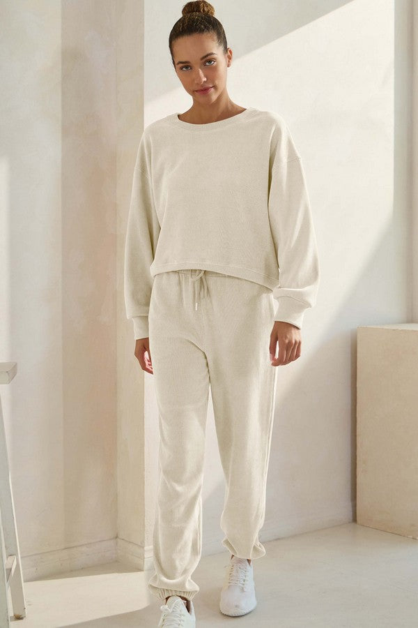 Yelete - Corduroy Lounge Set (Ivory)