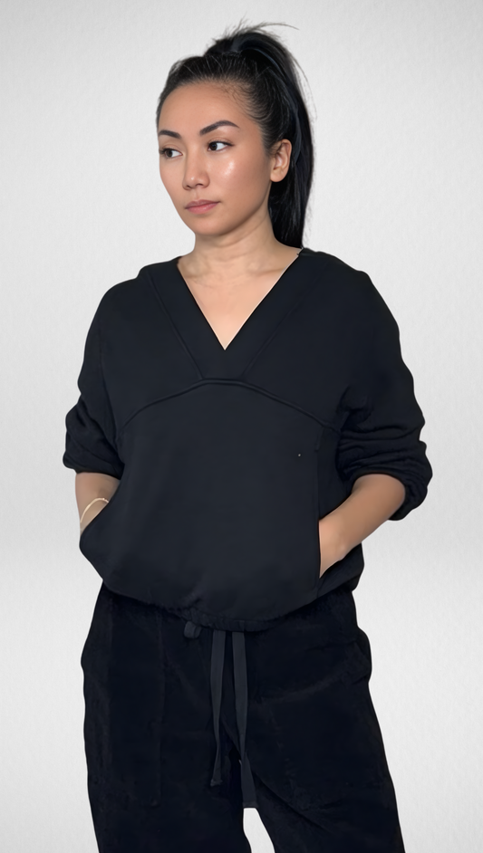 The Corduroy Jogger Hoodie Set by Hashttag (Black)