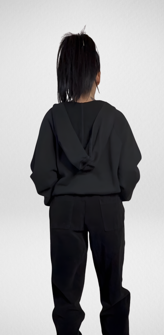 The Corduroy Jogger Hoodie Set by Hashttag (Black)