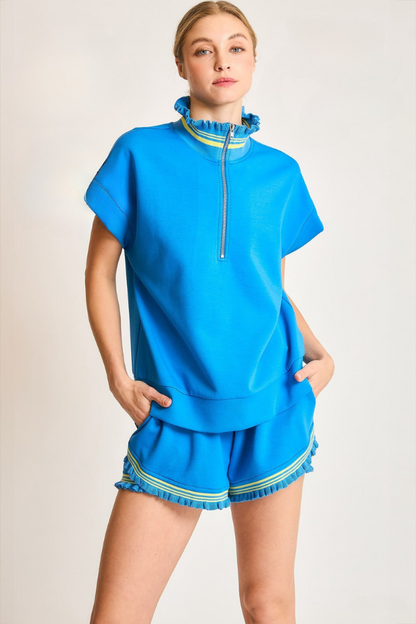 UmGee - Ruffle Trim Loungewear Set (Azure)