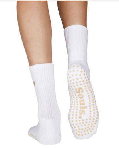 Souls - Beige Heart Grip Socks