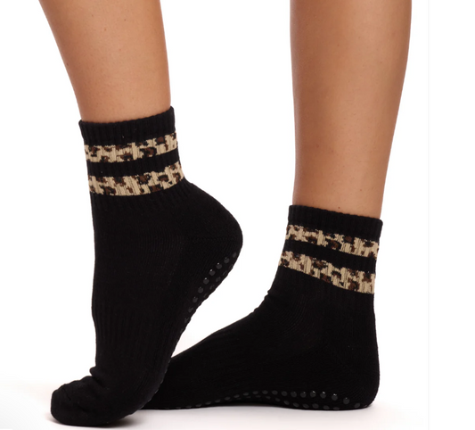 Souls - Black Cheetah Grip Socks