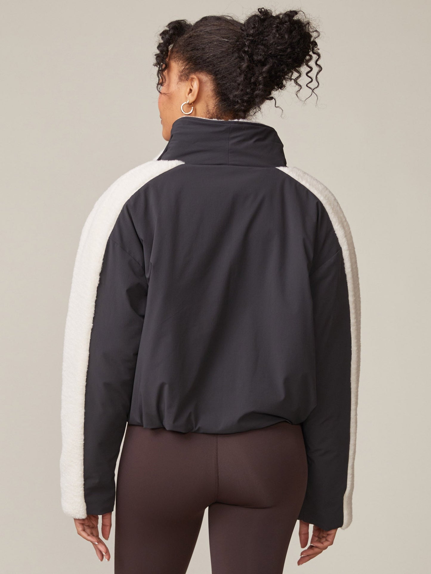 Thrive Societe - Teddy Mix Padded Jacket (Black/Vanilla)