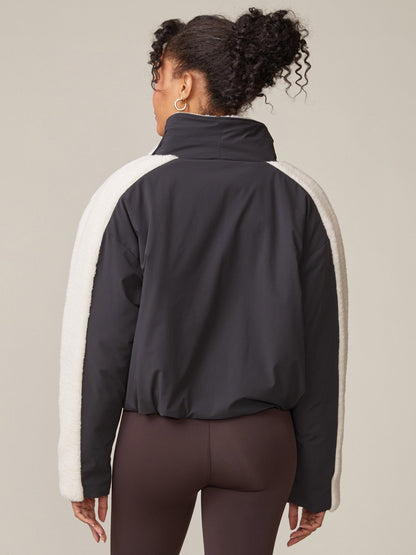 Thrive Societe - Teddy Mix Padded Jacket (Black/Vanilla)