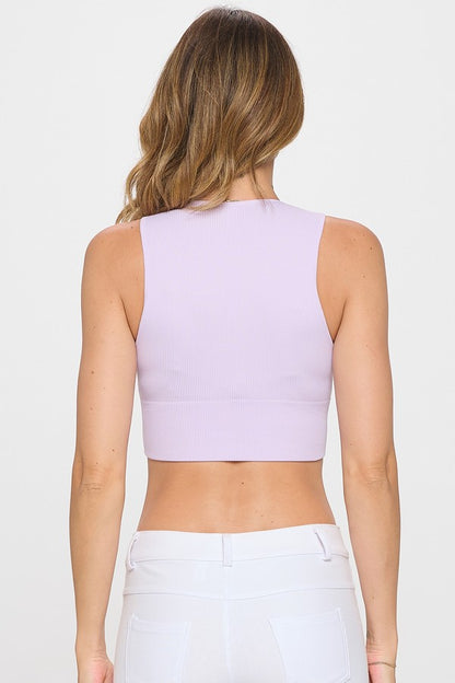 YELETE - Seamless V-neck Tank Top (Lavender)