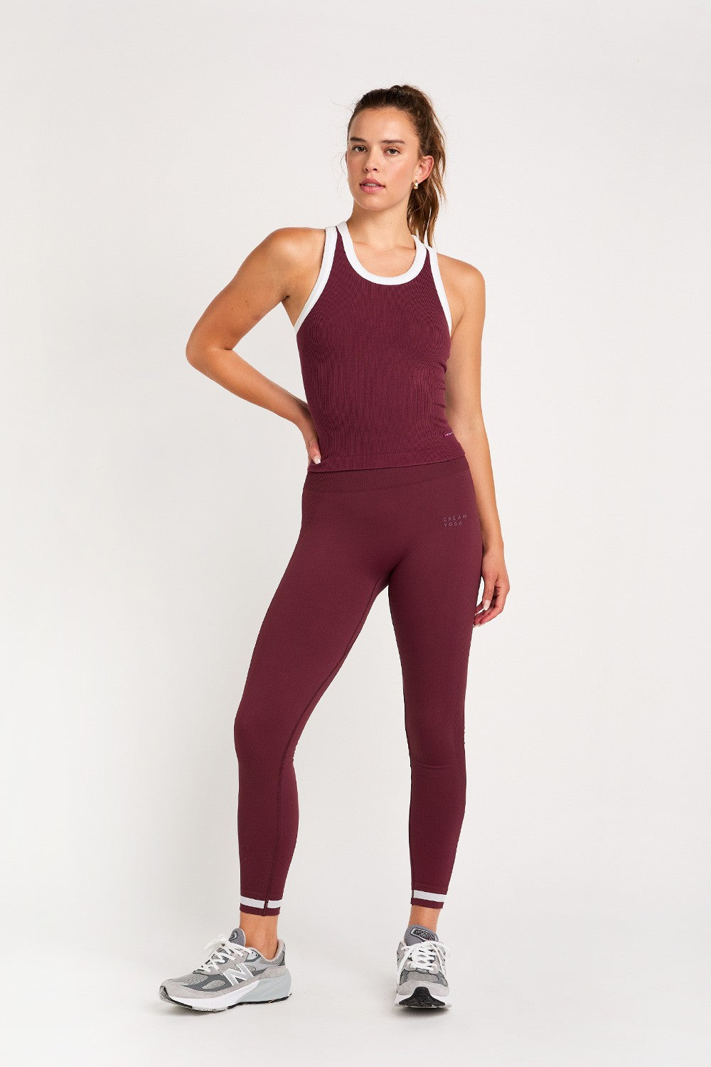 Cream Yoga - Elly seamless legging - Cherry Stripes