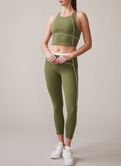 Thrive Societe - Piped Pocket Legging - Deep Olive