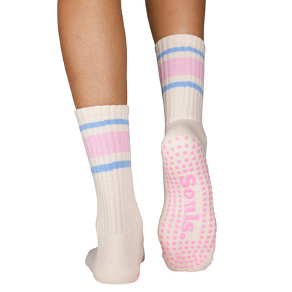 Souls - Pink Retro Grip Socks