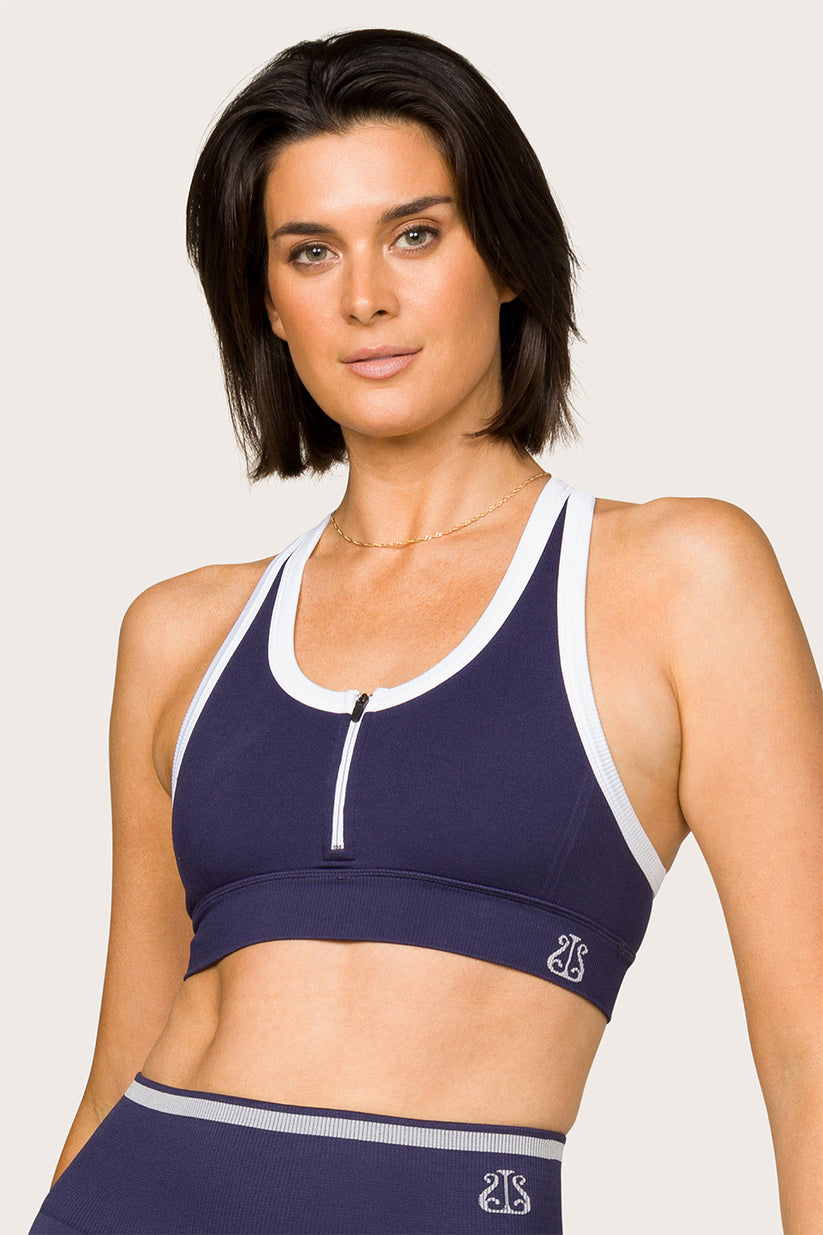 ALALA - Barre Zip Bra (Navy)