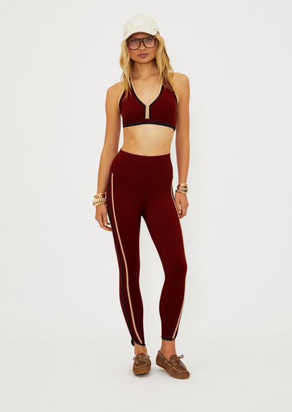 BEACH RIOT - Nella Legging - Maroon Merlot Colorblock