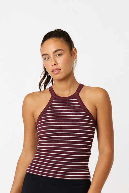 Cream Yoga - Thea Bra Tank - Cherry Stripes
