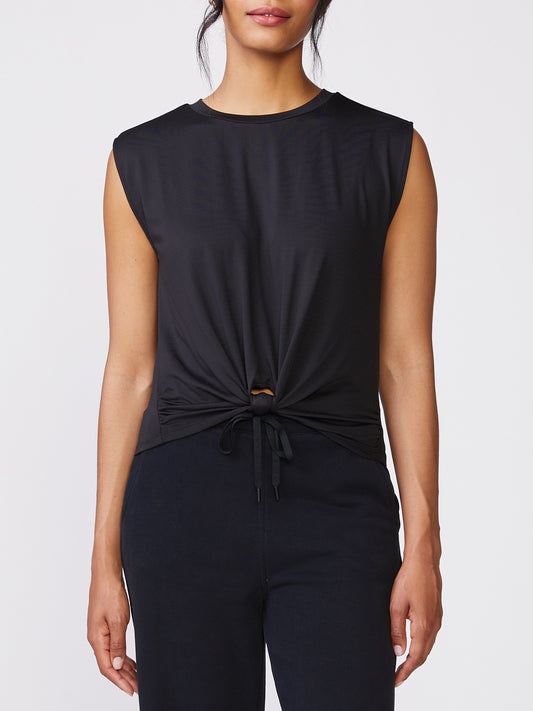 Thrive Societe - Knot Front Sleeveless Top (Black)