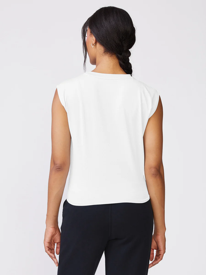 Thrive Societe - Knot Front Sleeveless Top (White)