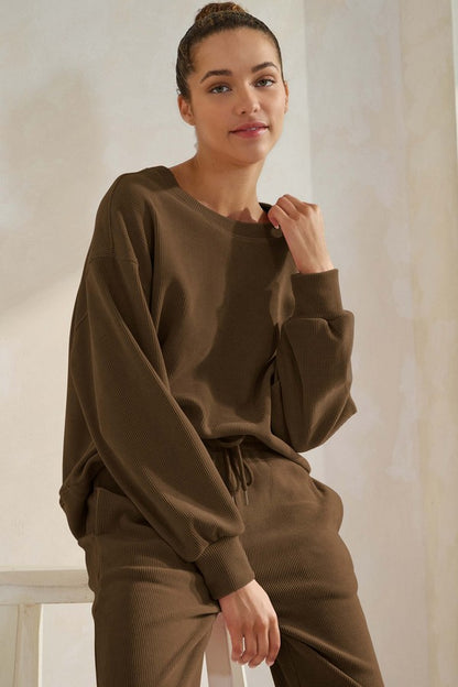 YELETE - Corduroy Lounge Set (Brown)